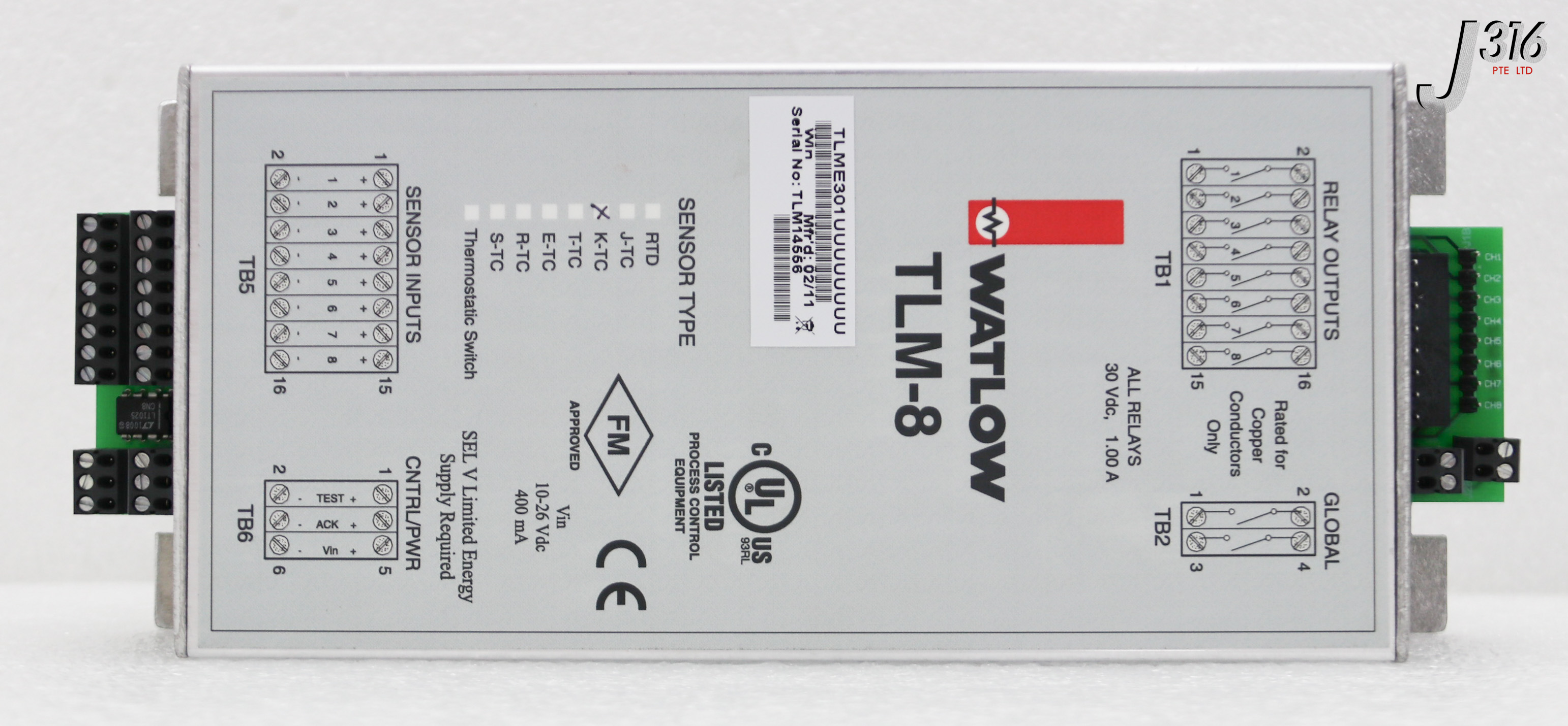 ベスト 36624 WATLOW THERMAL LIMIT MONITOR TLM-8 (NEW) TLME301UUUUUUUU | eBay